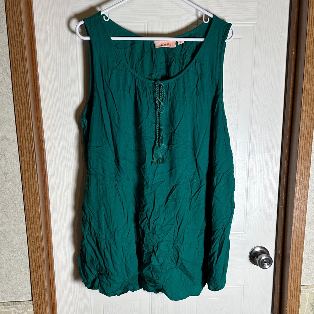 EVRI Teal Sleeveless Blouse